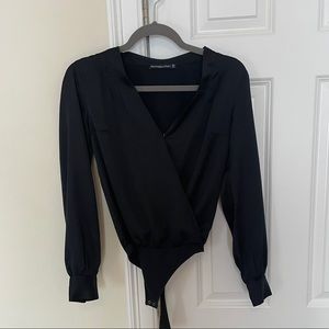 Black Cross Over Bodysuit A&F